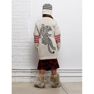 YPORQUE ZIG ZAG TRICOT CARDIGAN ECRU, KIDS